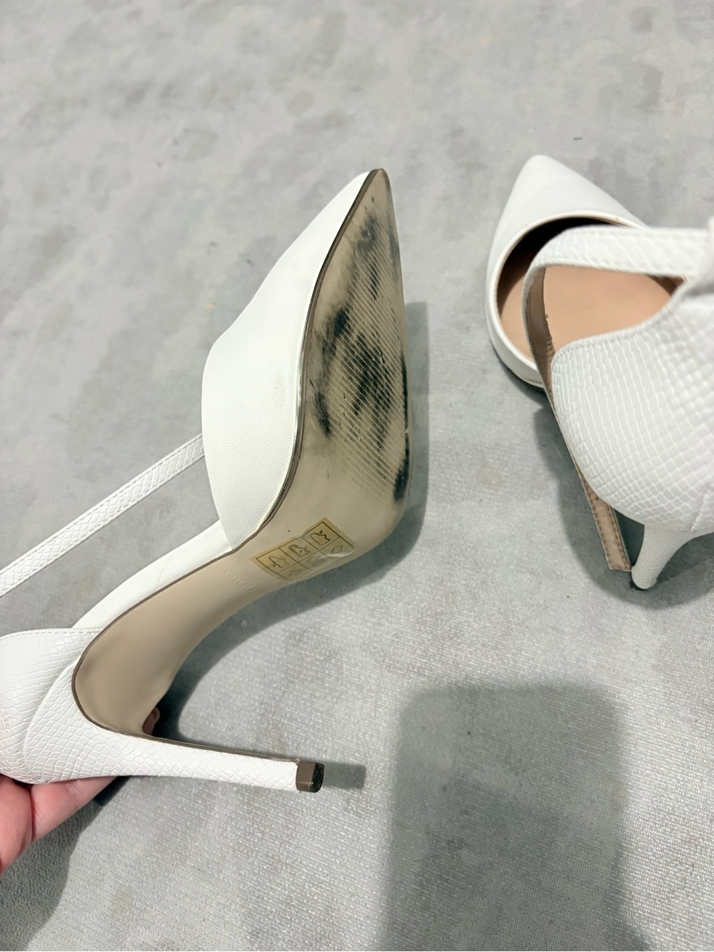 Call It Spring White Pointed Ankle-Strap Heels - Picture 3 of 3